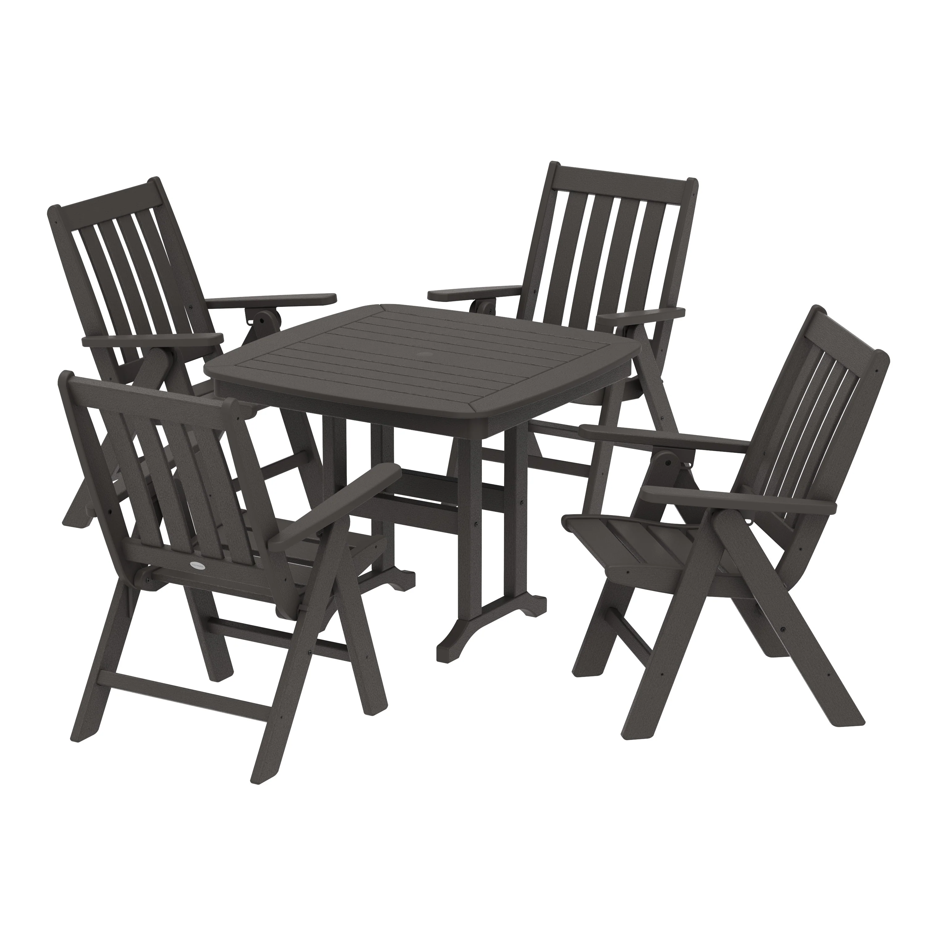 Vineyard Folding Chair 5-Piece Dining Set - Image 4