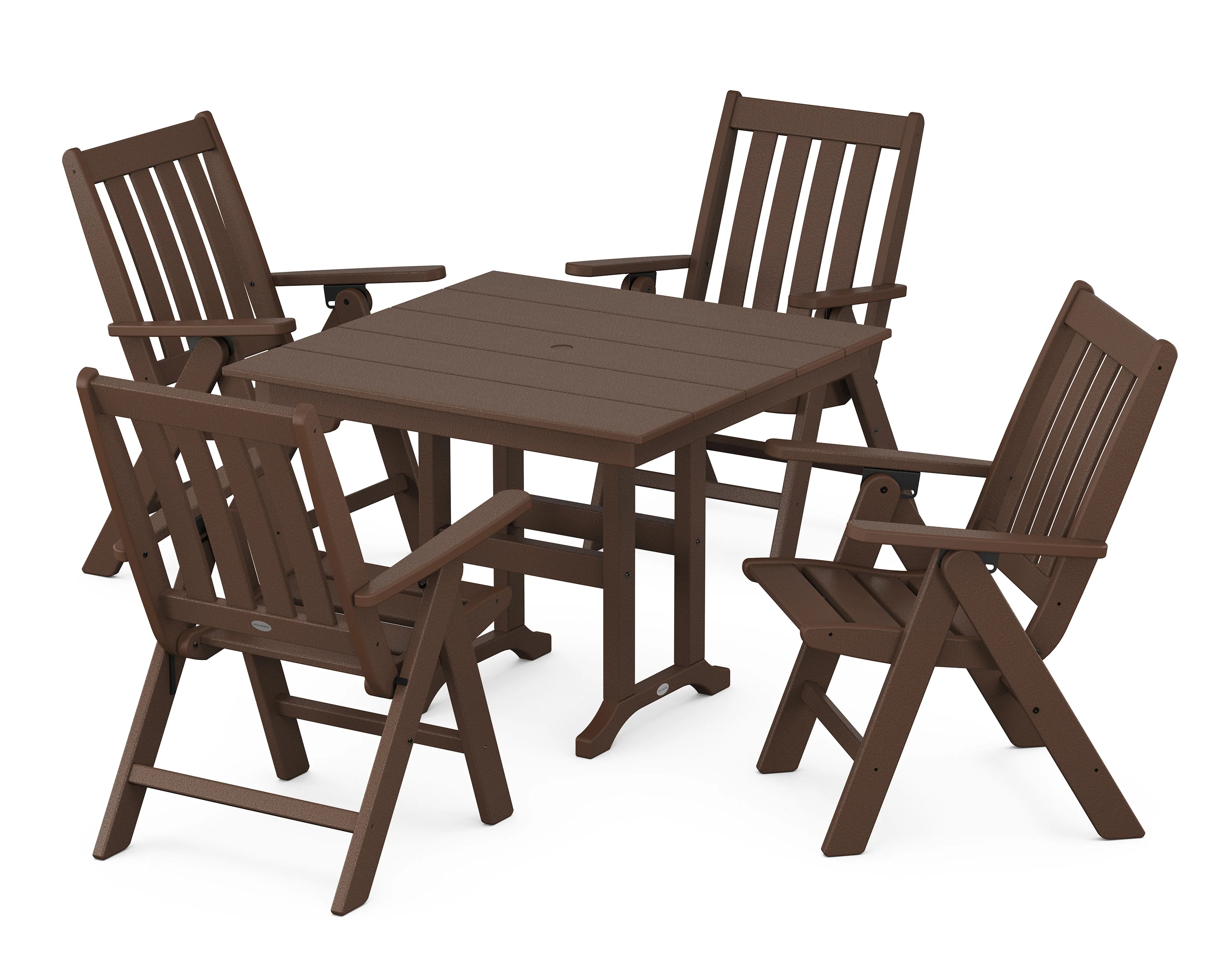 Vineyard Folding Chair 5-Piece Farmhouse Dining Set - Image 8