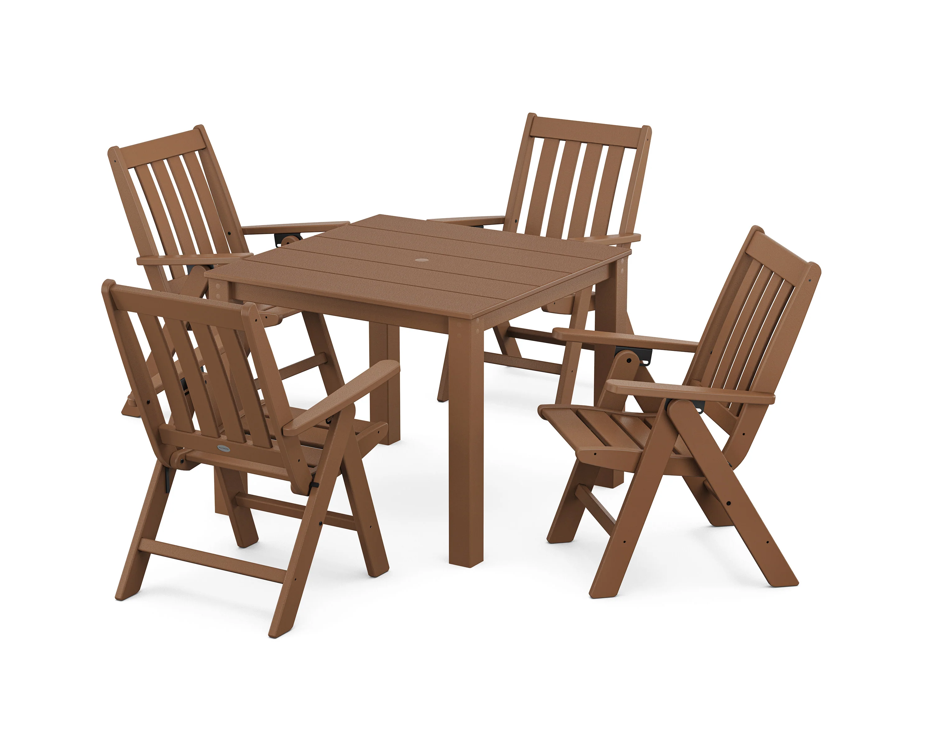 Vineyard Folding Chair 5-Piece Parsons Dining Set - Image 4