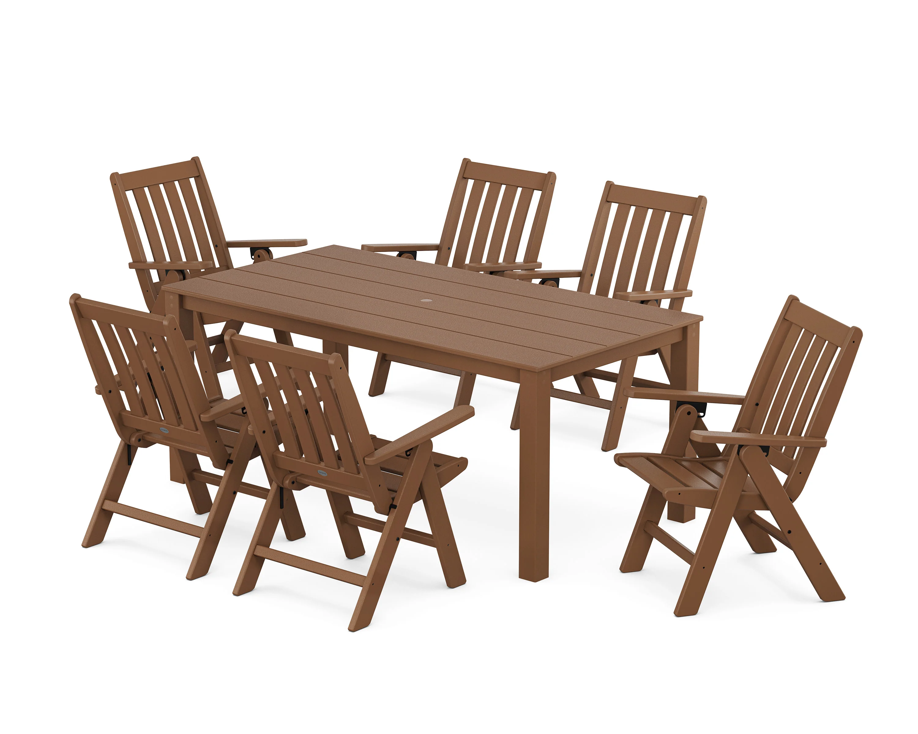 Vineyard Folding Chair 7-Piece Parsons Dining Set - Image 9