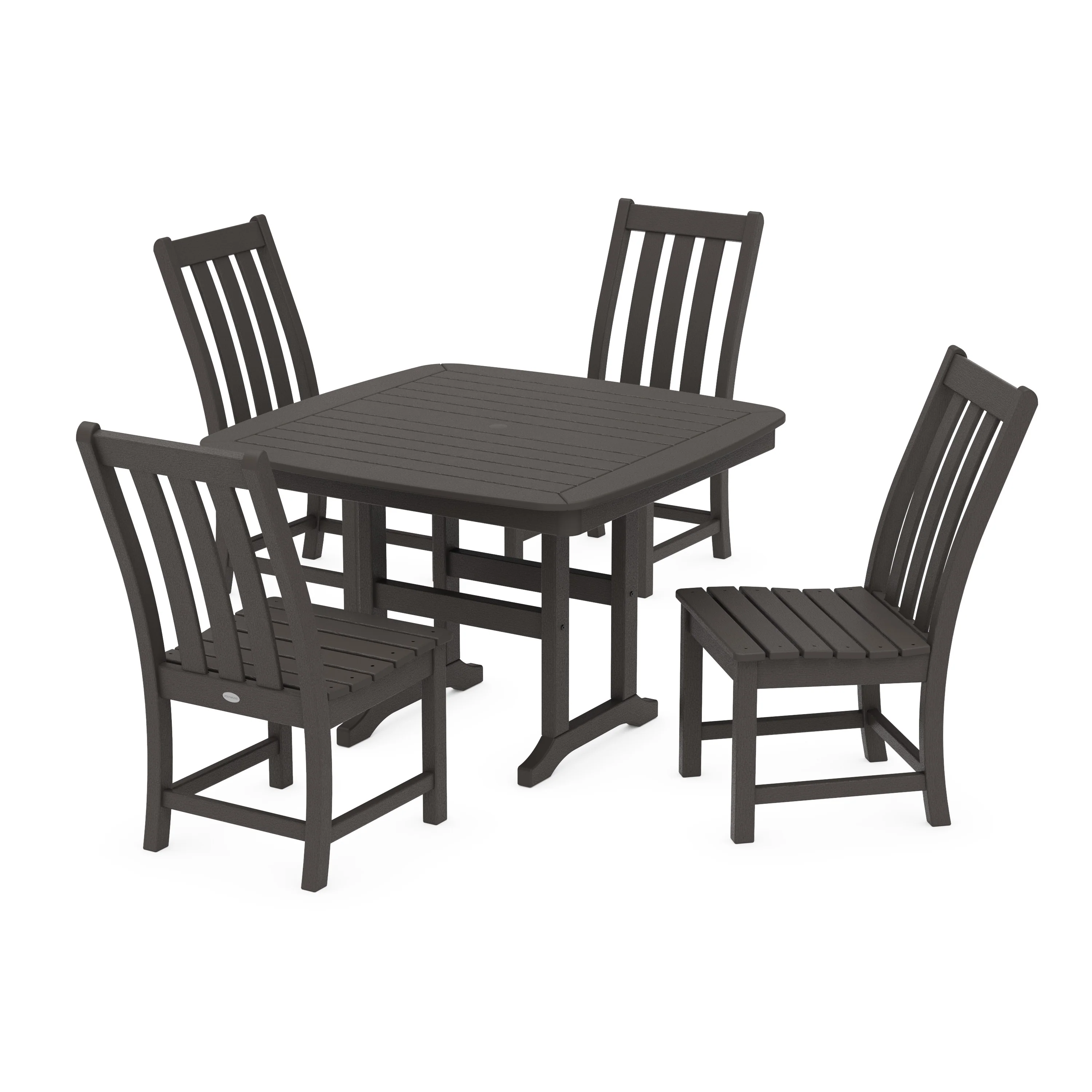 Vineyard Side Chair 5-Piece Dining Set with Trestle Legs - Image 8