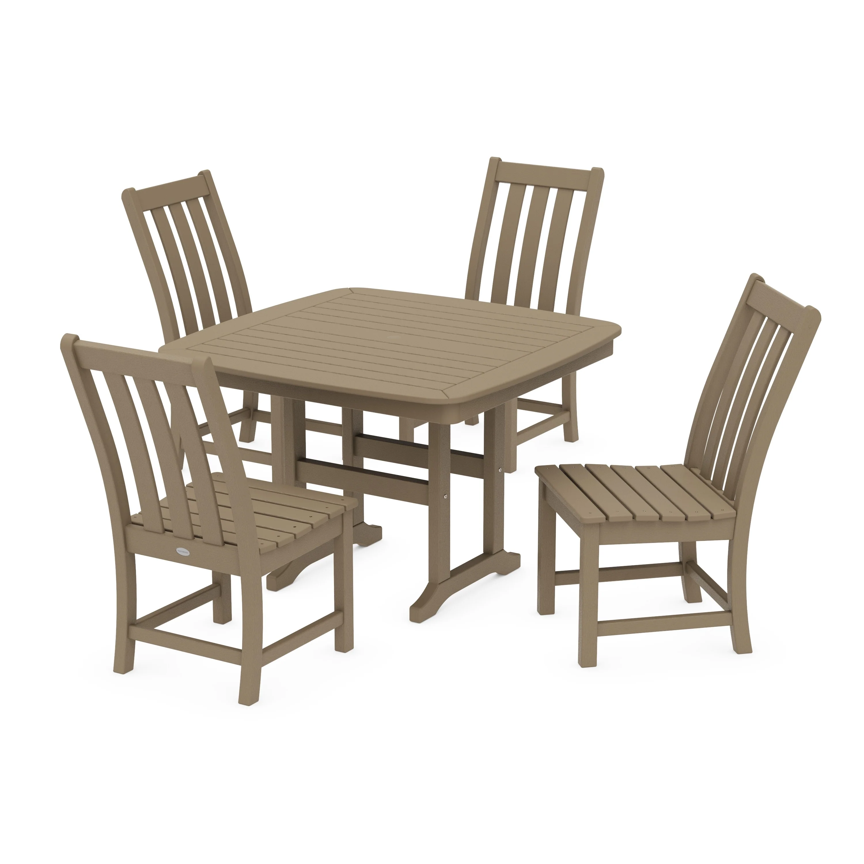 Vineyard Side Chair 5-Piece Dining Set with Trestle Legs - Image 9