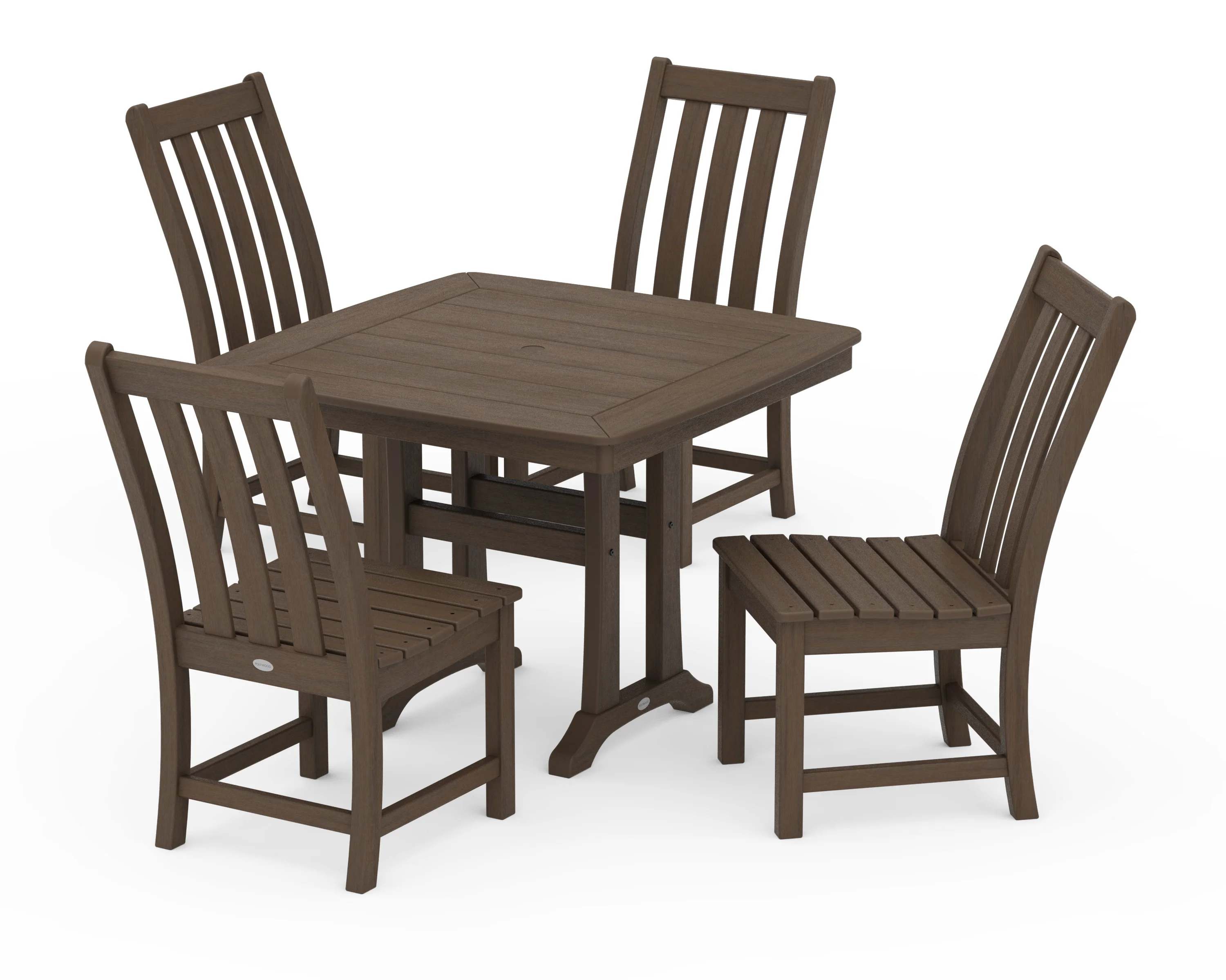 Vineyard Side Chair 5-Piece Dining Set with Trestle Legs - Image 15