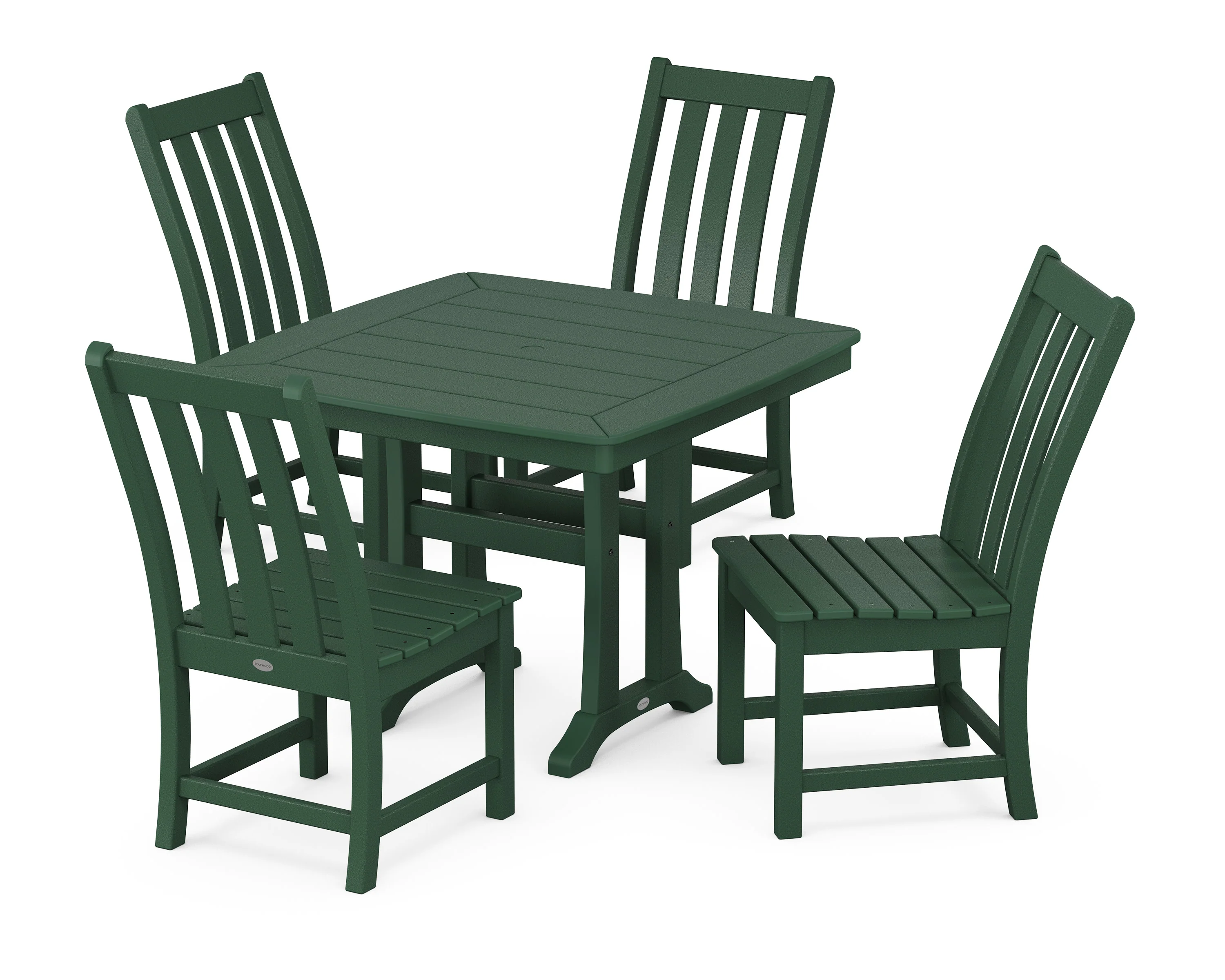 Vineyard Side Chair 5-Piece Dining Set with Trestle Legs - Image 9