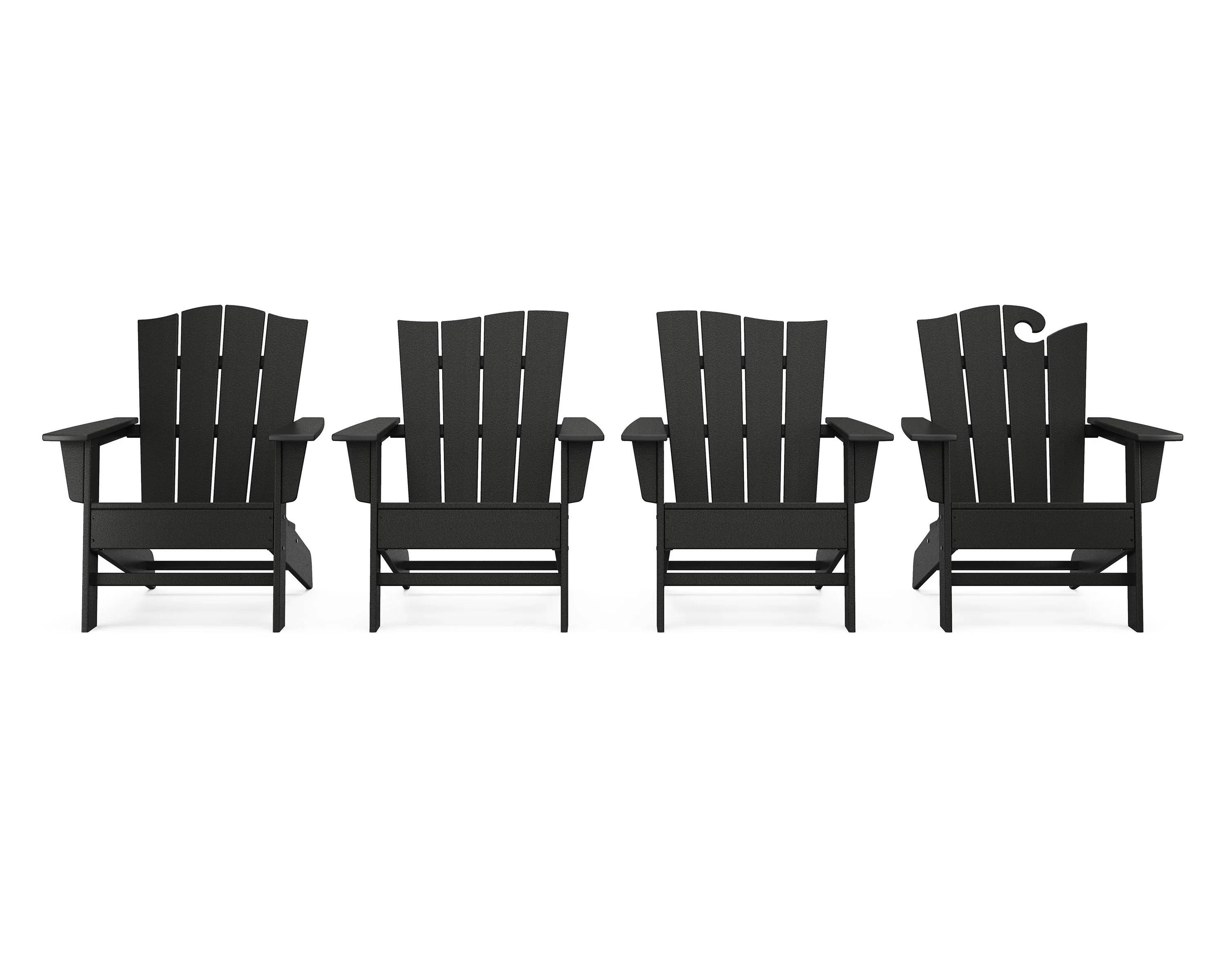 Wave Collection 4-Piece Adirondack Chair Set - Image 8