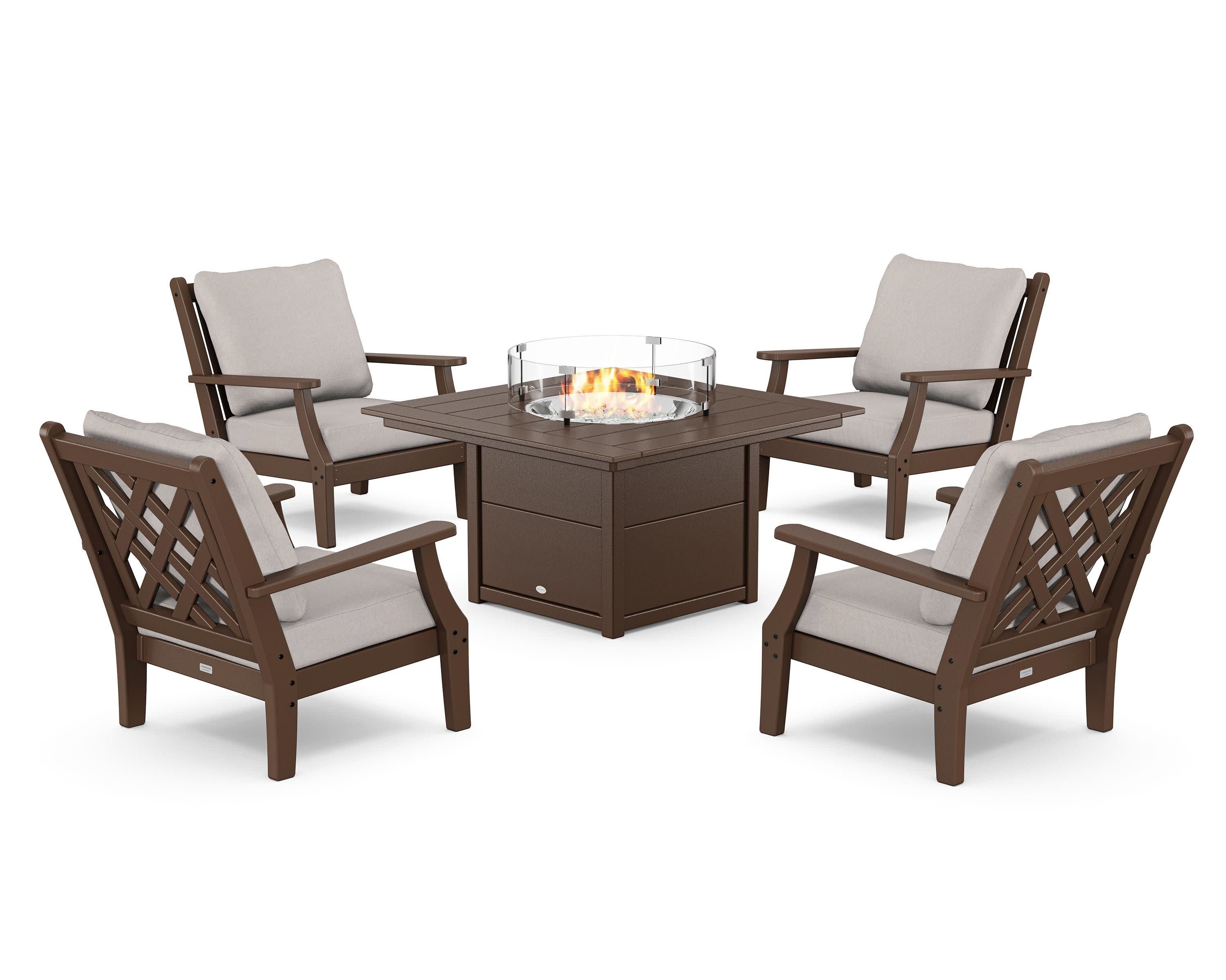 Wovendale 5-Piece Deep Seating Set with Fire Pit Table - Image 10