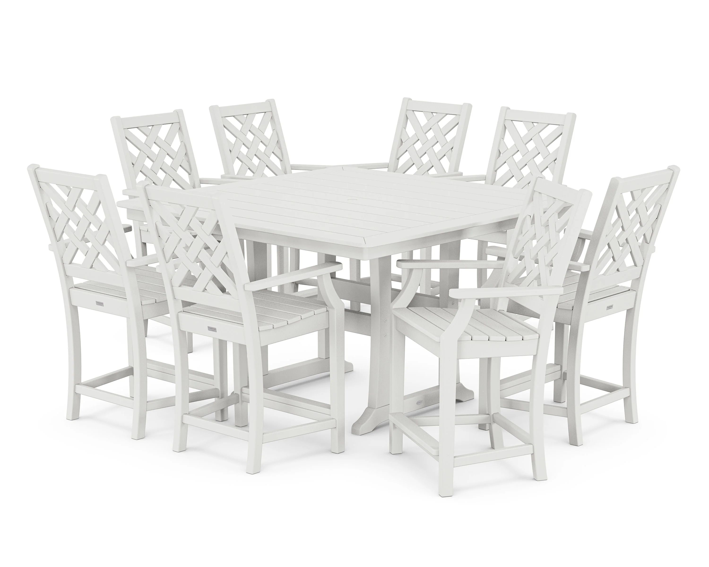 Wovendale 9-Piece Square Counter Set with Trestle Legs - Image 4