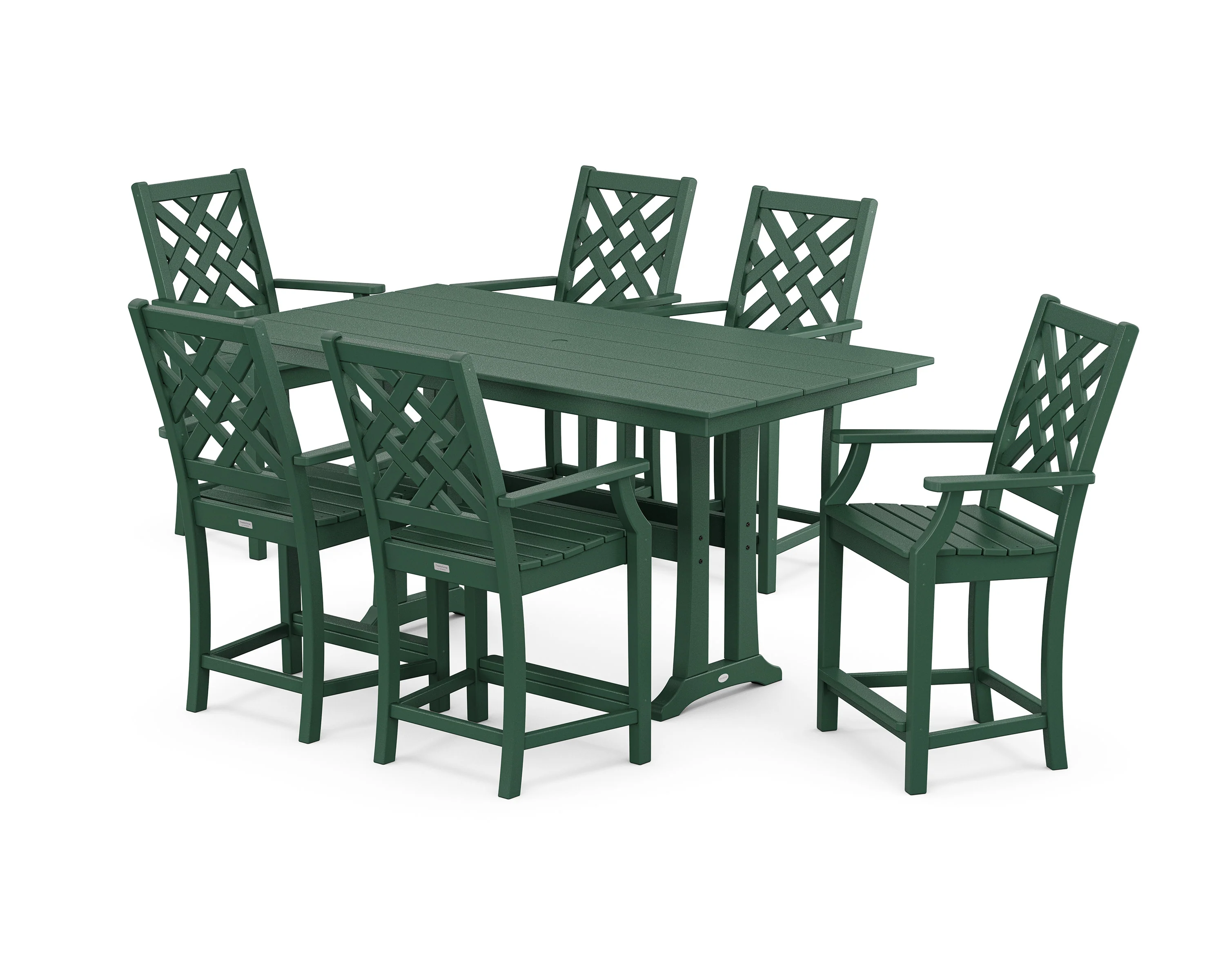 Wovendale Arm Chair 7-Piece Farmhouse Counter Set with Trestle Legs - Image 7