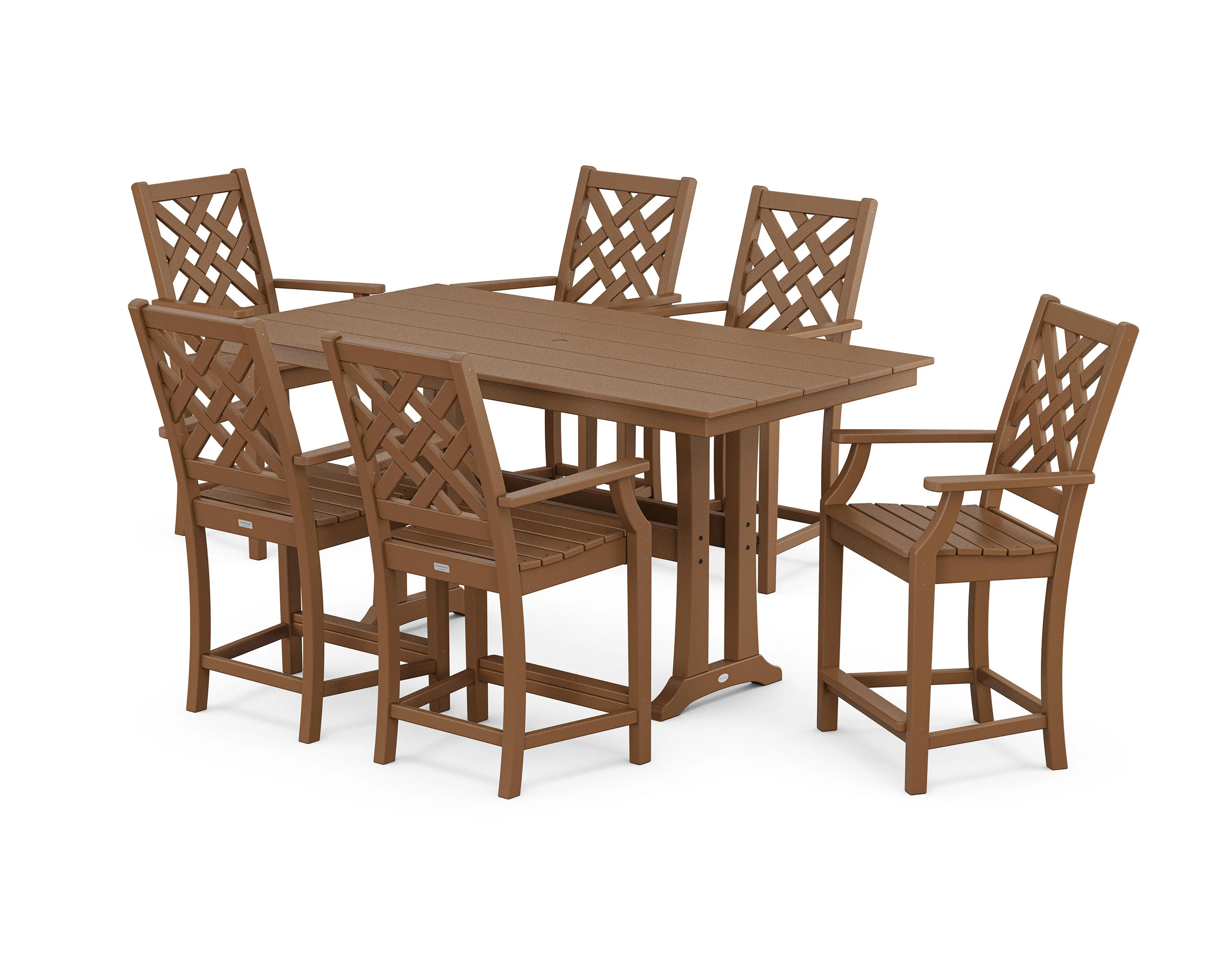 Wovendale Arm Chair 7-Piece Farmhouse Counter Set with Trestle Legs - Image 8