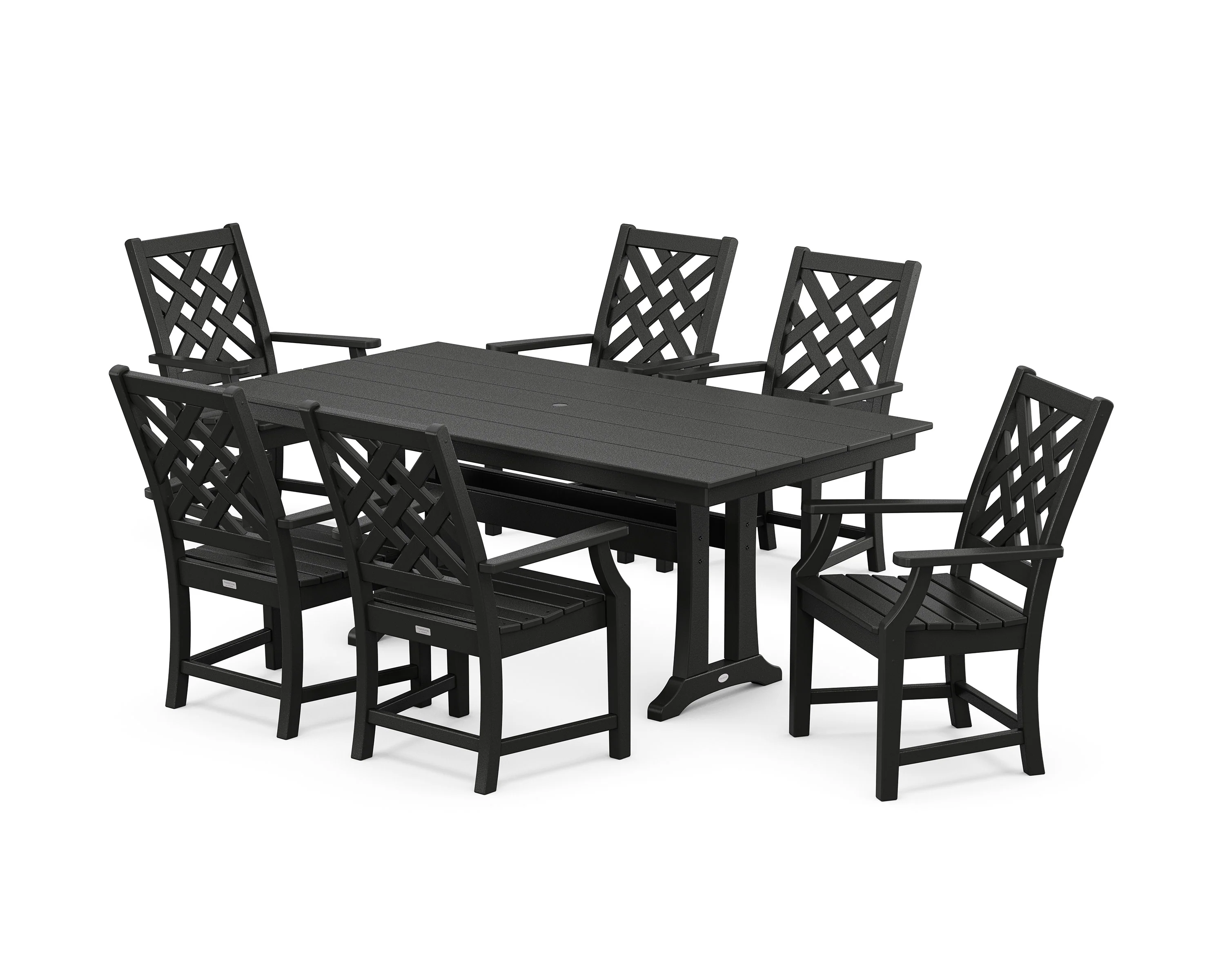 Wovendale Arm Chair 7-Piece Farmhouse Dining Set with Trestle Legs - Image 3