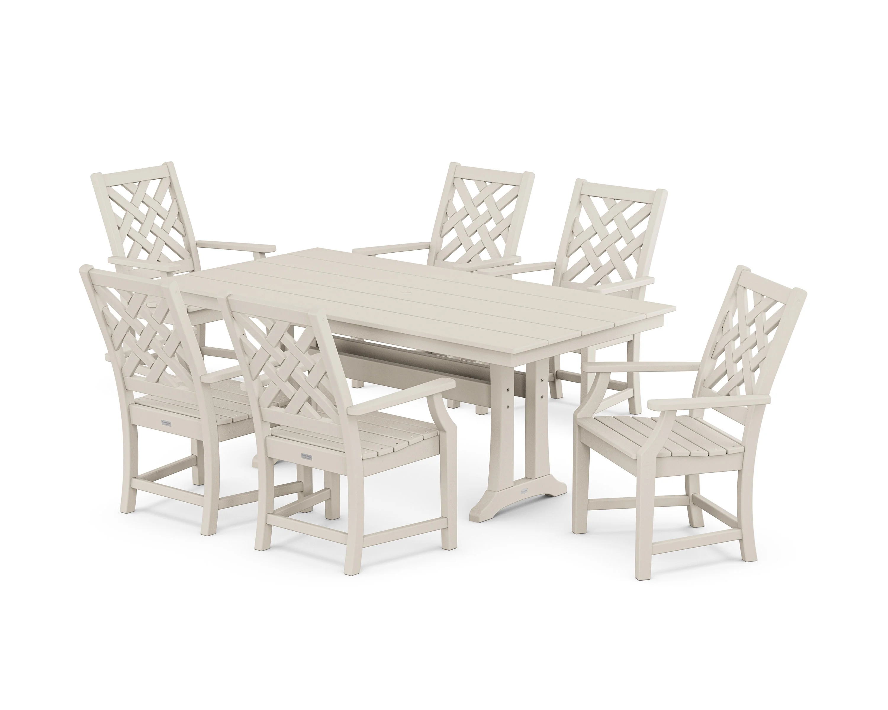 Wovendale Arm Chair 7-Piece Farmhouse Dining Set with Trestle Legs - Image 5