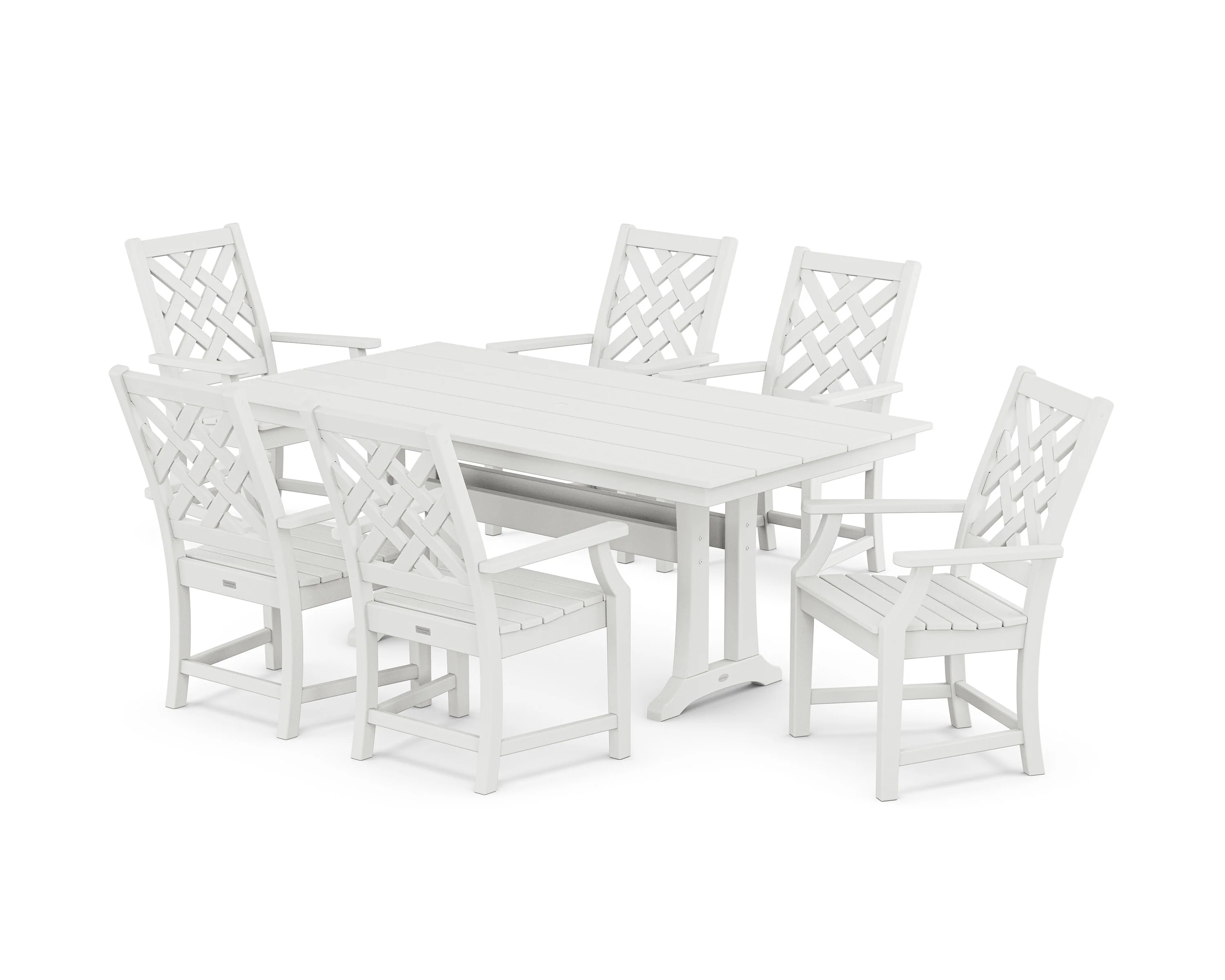 Wovendale Arm Chair 7-Piece Farmhouse Dining Set with Trestle Legs - Image 7
