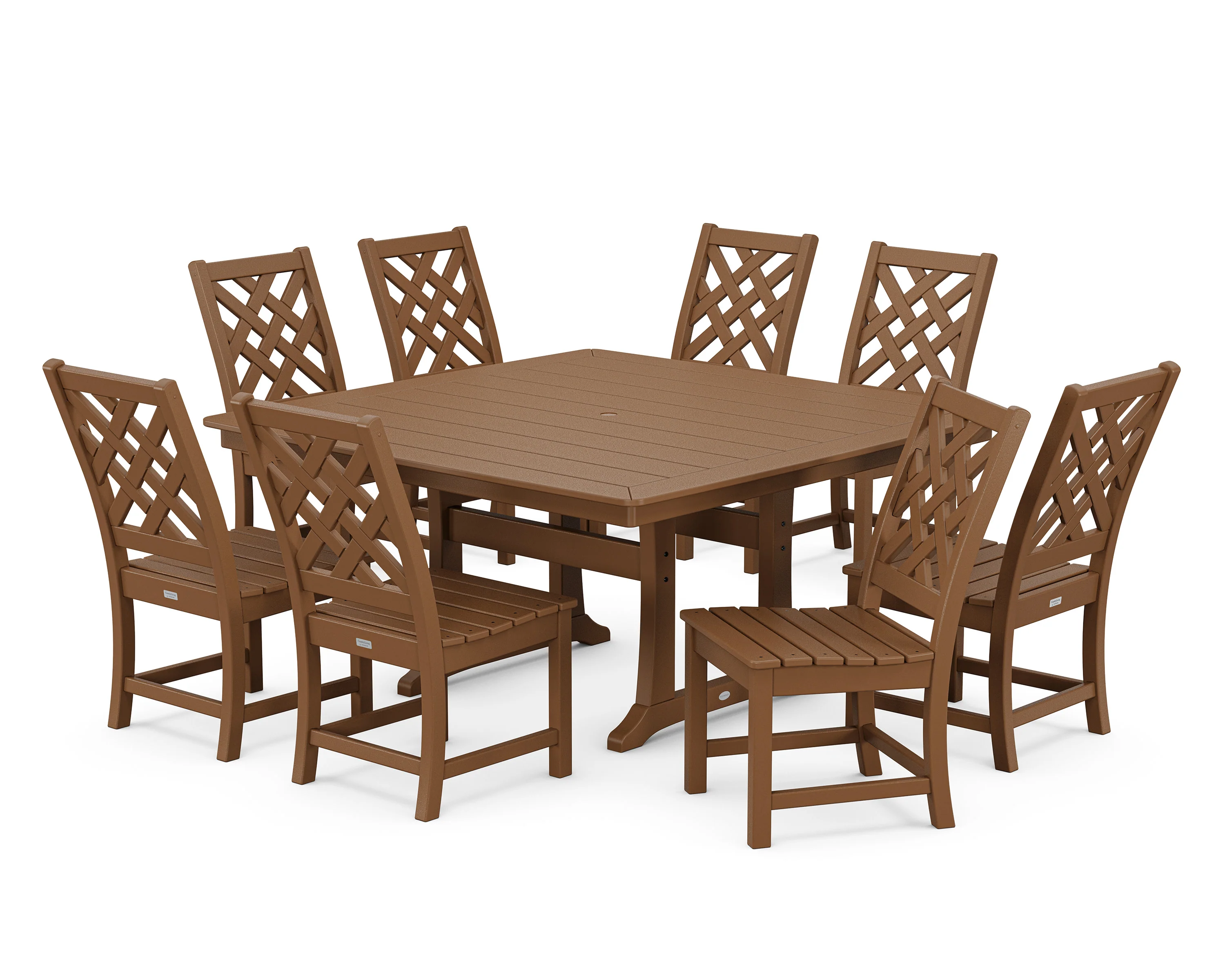 Wovendale Side Chair 9-Piece Square Dining Set with Trestle Legs - Image 5