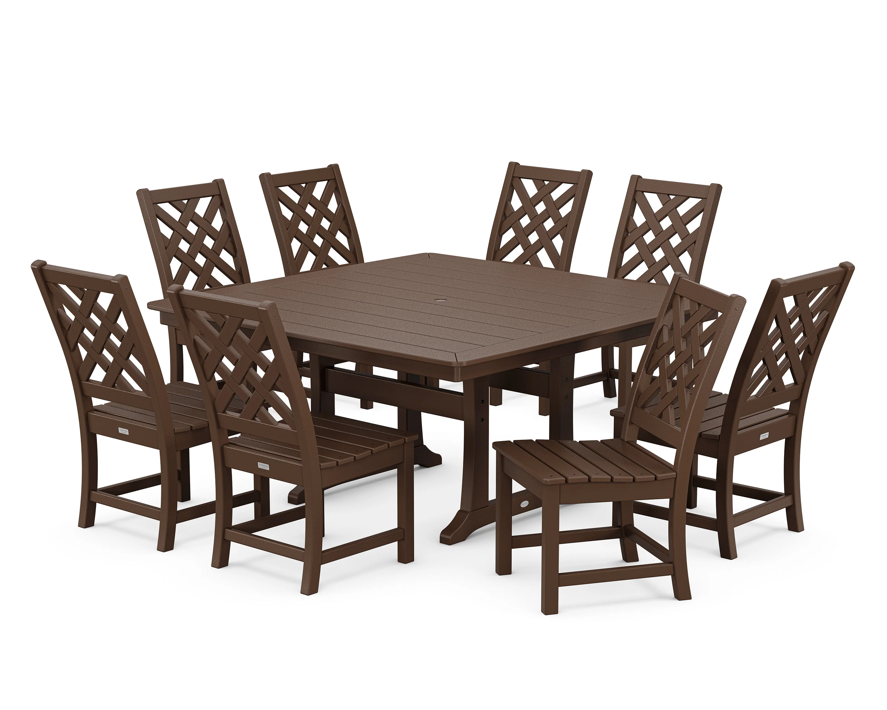 Wovendale Side Chair 9-Piece Square Dining Set with Trestle Legs - Image 8